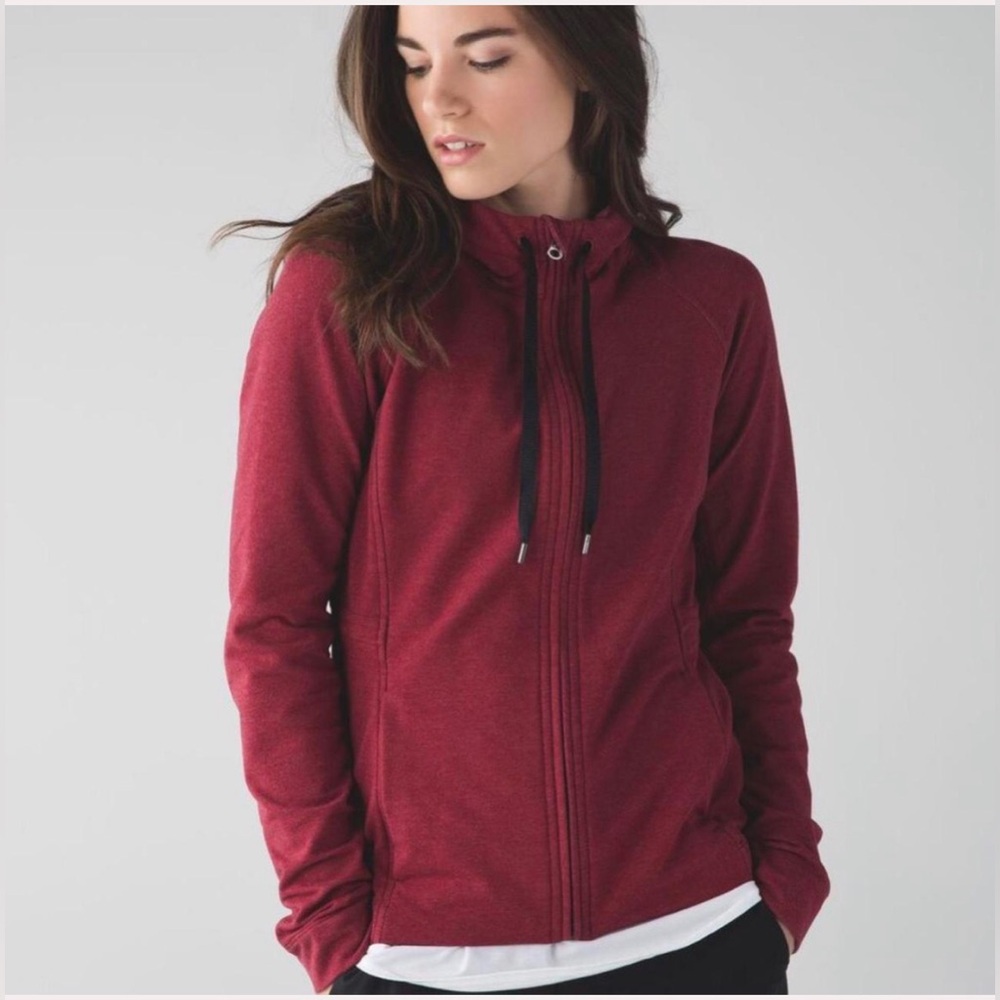 LULULEMON Take Ten Hoodie Zip Up Sweatshirt Jacket Full Zip  Rosewood size: 2